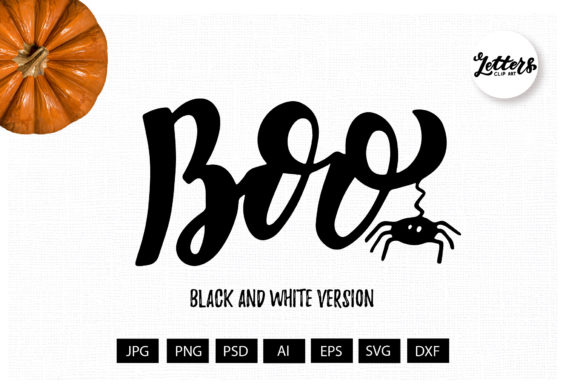 Boo. Halloween Phrase SVG for Website and Editorial Design