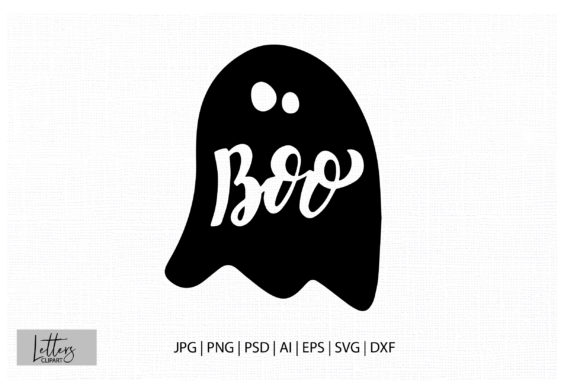Boo in Ghost Silhouette Graphics for Branding and Illustrations