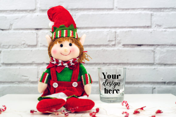 Christmas Glass Mockup. Elf Mockup 117 – A Graphic Design Asset for Mugs Amp