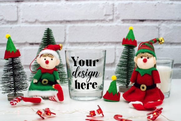 Christmas Glass Mockup. Elf Mockup 99 for Mugs Amp and Graphics