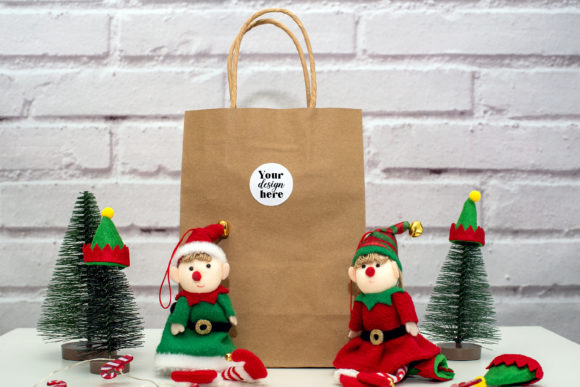 Christmas Sticker Mockup: A Playful Graphic Asset for Labels Amp
