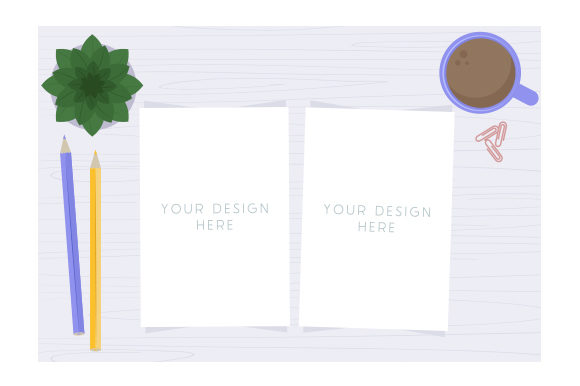 Desk Mockup for Crafts and Designs Amp