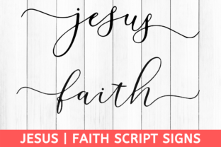 Faith Jesus Script Cross Cut File for Crafts and Graphics