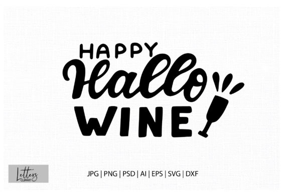 Happy Hallowine with Glass of Wine Svg for Blog and Website Graphics