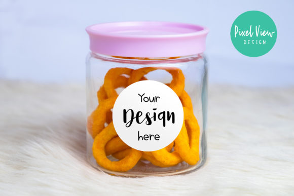Jar with Snacks Mockup - Graphics for Bottles Amp Projects