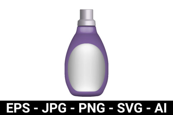Laundry Perfume Bottle 3D Mockup for Cosmetic Packaging Graphics