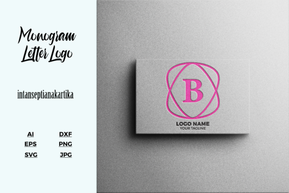 Logo Letter B Pink Mockup for Graphics and Logos