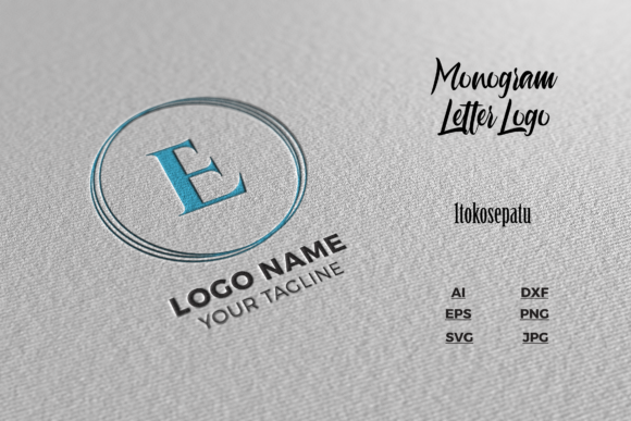Logo Letter E Blue Texture Mockup - A Versatile Graphic Design Asset