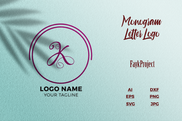 Logo Letter K Purple Texture Mockup for Graphics and Logos