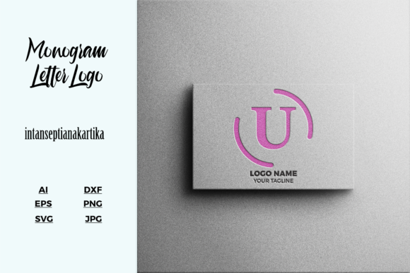 Logo Letter U Mockup Texture Review