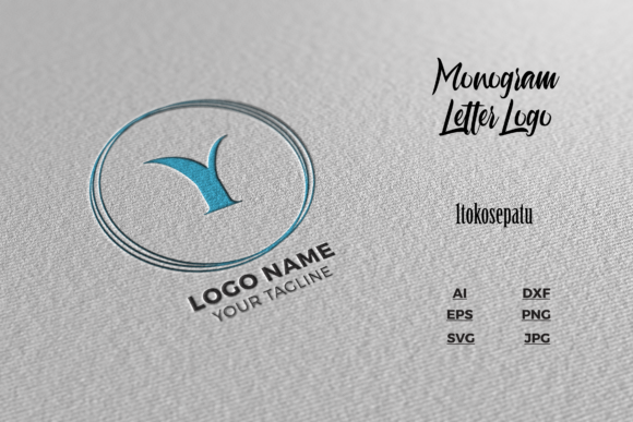 Logo Letter Y Blue Texture Mockup for Logos and Graphics