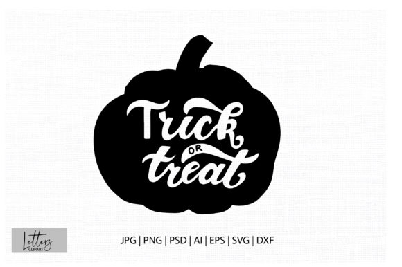 Trick or Treat in Pumpkin Silhouette Svg for Branding and Packaging